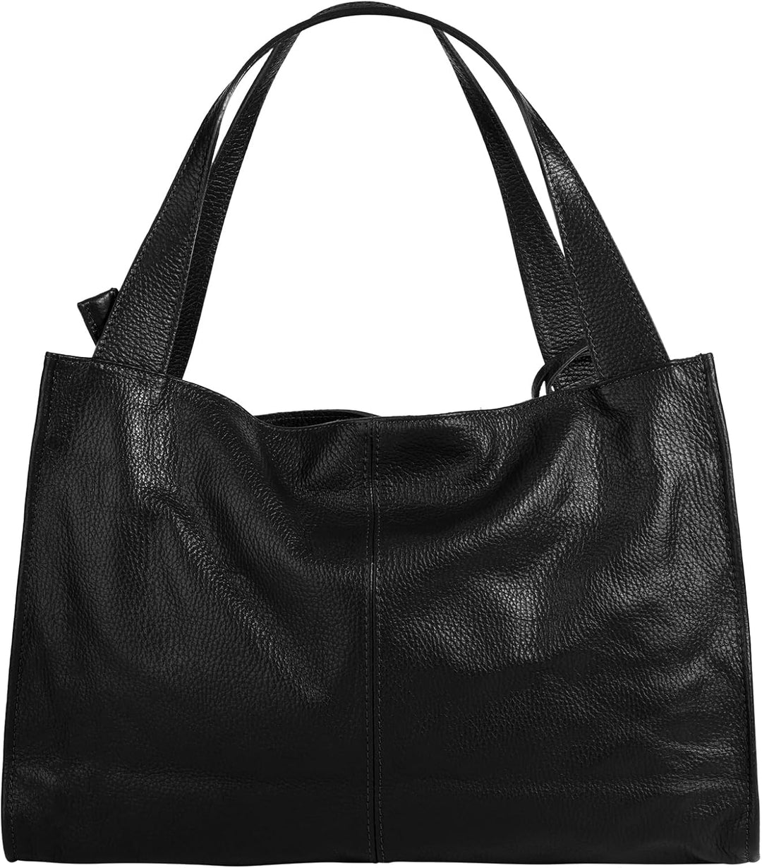 Shopper Echt Leder Damen Made in Italy, Smartphonefach, Ledertasche Damen, Handtasche Echtleder, Umh