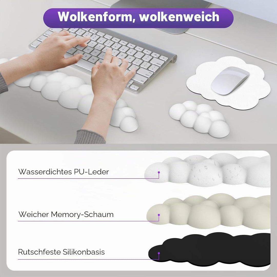 MoKo Wolke Handgelenkauflage, Ergonomisch Weich Cloud Handauflage Tastatur Maus Handballenauflage Se