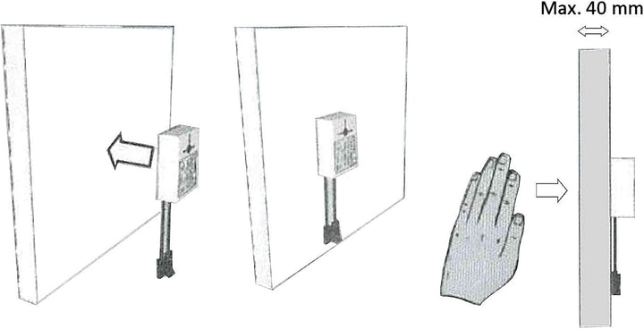 Einbau- Unterbausensor SO2W reagiert auf Berührung durch Holzplatten hindurch, 12V DC/max. 50W / 4,1