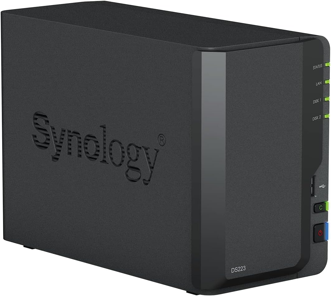 Synology DS223 2-Bay Diskstation NAS (Realtek RTD1619B Quad-Core 2GB Ram 1xRJ-45 1GbE LAN-Port) Bund