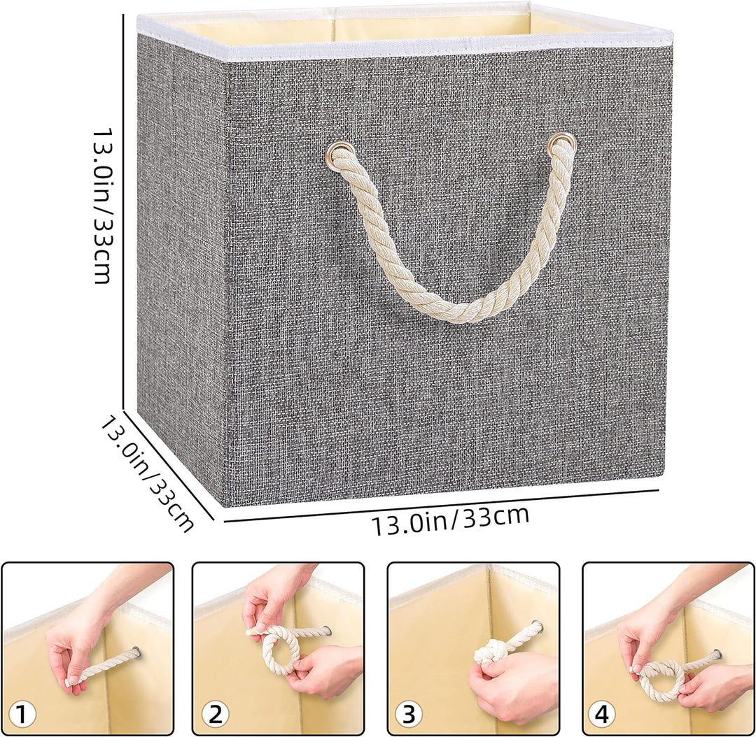 Yawinhe Aufbewahrungsbox, Faltbare Aufbewahrungsboxen ohne Deckel, Waschbare, Offene Stoffbox, für S