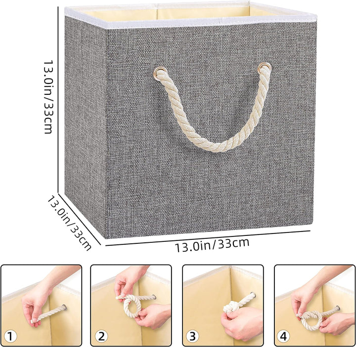 Yawinhe Aufbewahrungsbox, Faltbare Aufbewahrungsboxen ohne Deckel, Waschbare, Offene Stoffbox, für S