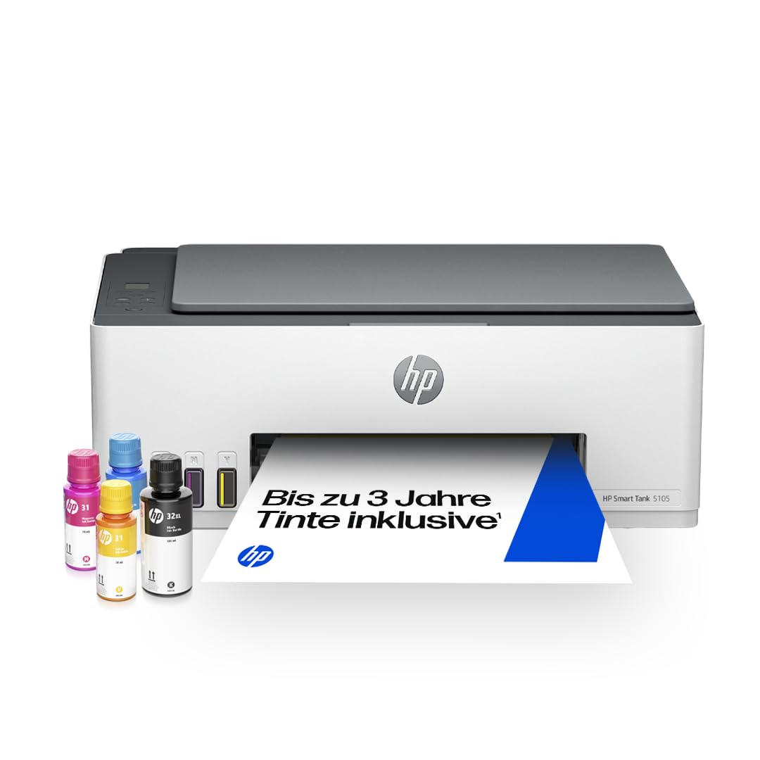 HP Smart Tank 5105 3-in-1 Multifunktionsdrucker, 20€ Cashback, (WLAN; Mobiles Drucken) – 3 Jahre Tin