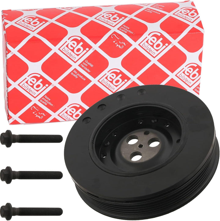 febi bilstein 33673 Riemenscheibe (entkoppelt) für Kurbelwelle, mit Schrauben , 1 Stück