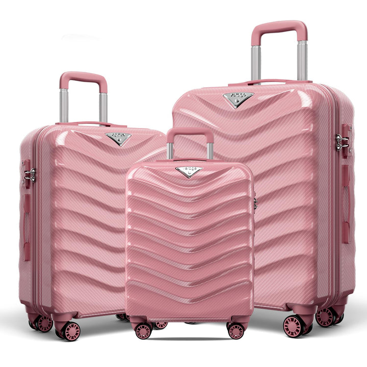 ABISTAB Koffer Set 3-teilig erweiterbar, Hartschalen Koffer & Trolleys, Reisekoffer mit 4 Rollen, Ha