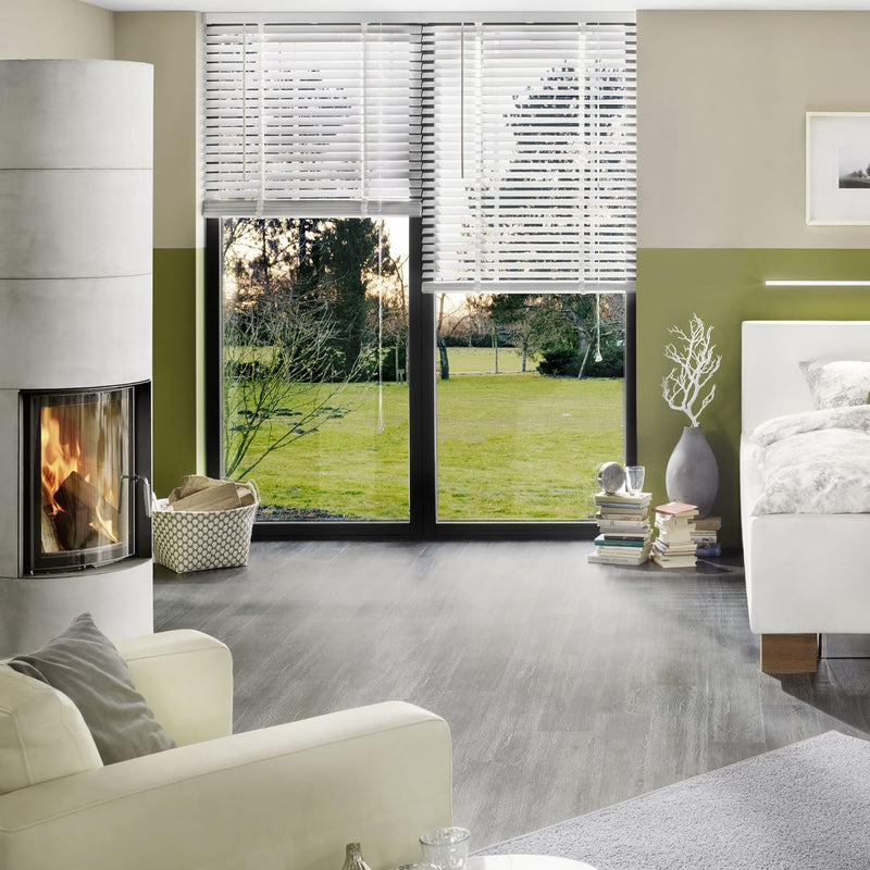 WR-Design Aluminium Jalousie mit 50 mm Lamelle - Hellgrau - Breite 60 bis 120 cm - Höhe 175 cm - der