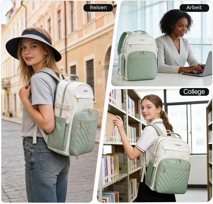 VANKEAN Laptop-Rucksack für Damen und Herren, 43,8 cm (17,3 Zoll), Arbeitstasche für Damen, Herren,