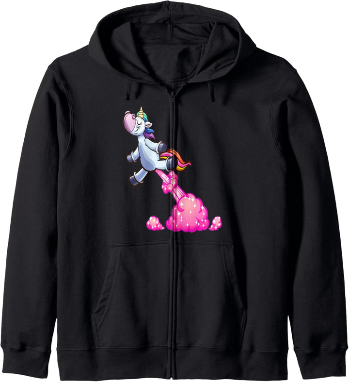 Furzendes Einhorn Lustige Einhorn-Regenbogen-Fürze Kapuzenjacke