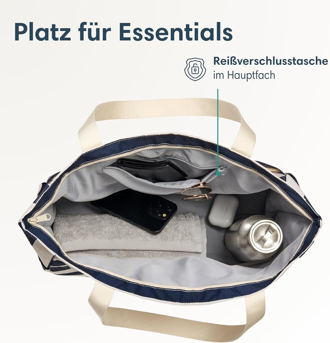 LARKSON Strandtasche Damen & Herren - Linn - Grosse Beach Bag für Strand, Schwimmbad, Pool - Tote Ba