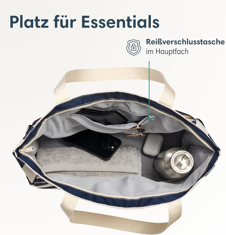 LARKSON Strandtasche Damen & Herren - Linn - Grosse Beach Bag für Strand, Schwimmbad, Pool - Tote Ba