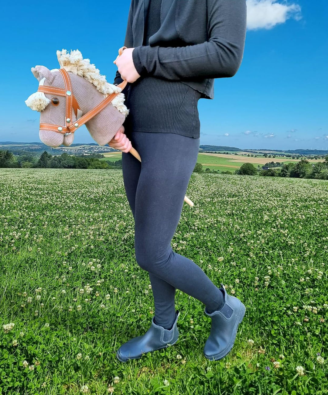 Erst-Holz Steckenpferd Hobby Horsing Holzpferd Farbe Hell 96-331