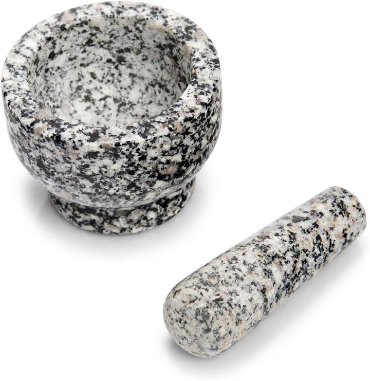 Zeller Mörser und Stössel-Set, Granit, grau, ca. 9 x 9 x 6,5 cm 9 x 9 x 6,5 cm Grau, 9 x 9 x 6,5 cm