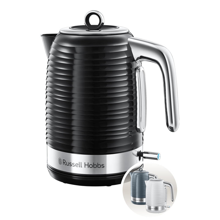 Russell Hobbs Wasserkocher [1,7l, 2400W] Inspire Schwarz mit hochwertiger Hochglanz-Struktur (Schnel