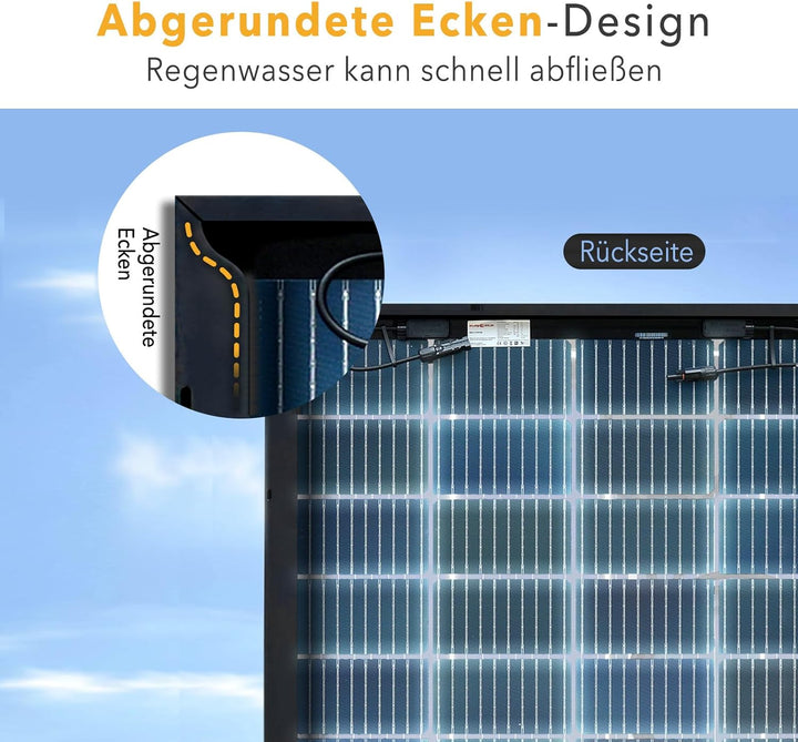 enjoy solar® Bifaziales PERC Monokristallines Solarmodul, 182mm Solarzellen, ideal für Balkonanlage,