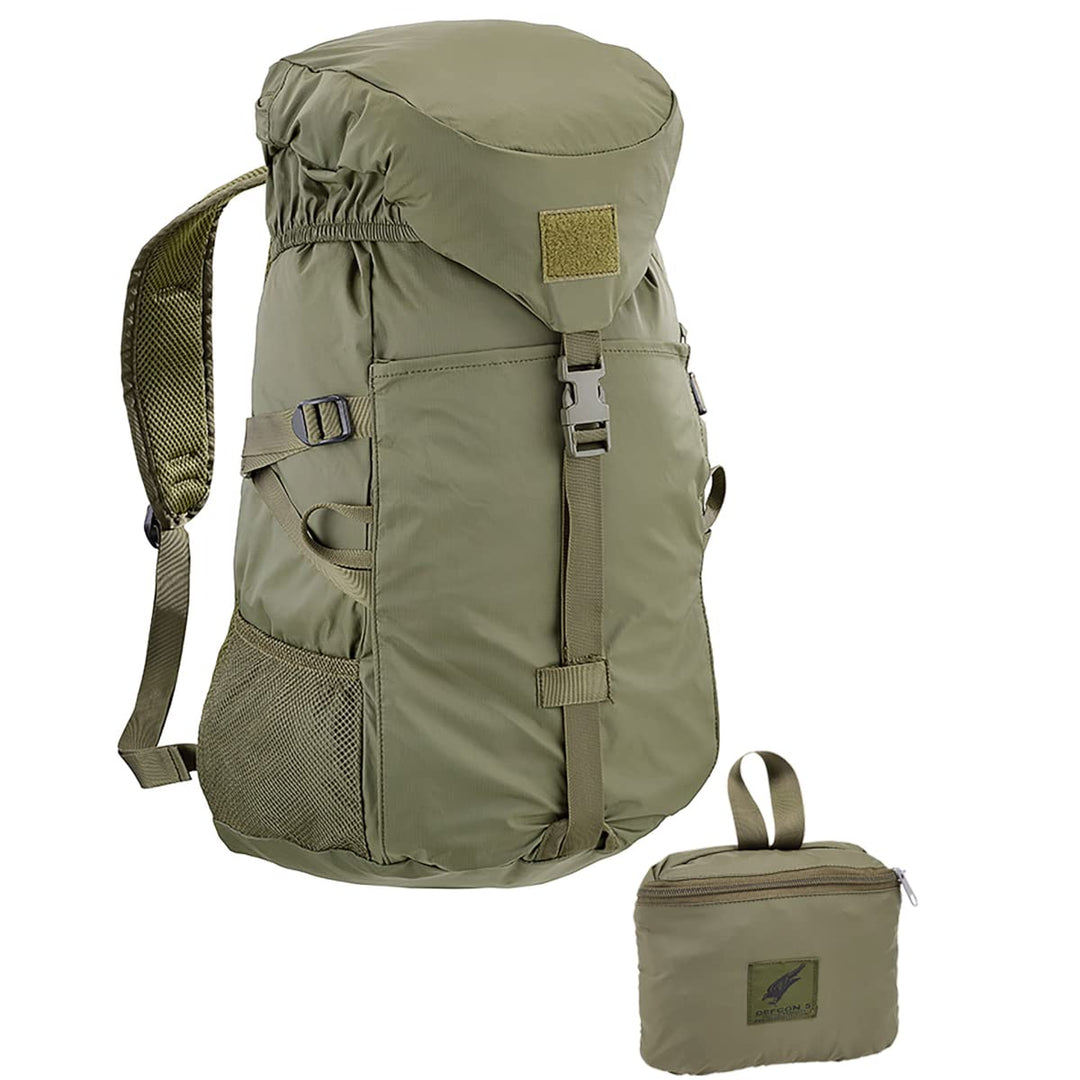 DEFCON 5 Rucksack handlich Ultraleicht faltbar Nylon grün 25 Liter wasserabweisend Art. D5-346 OD