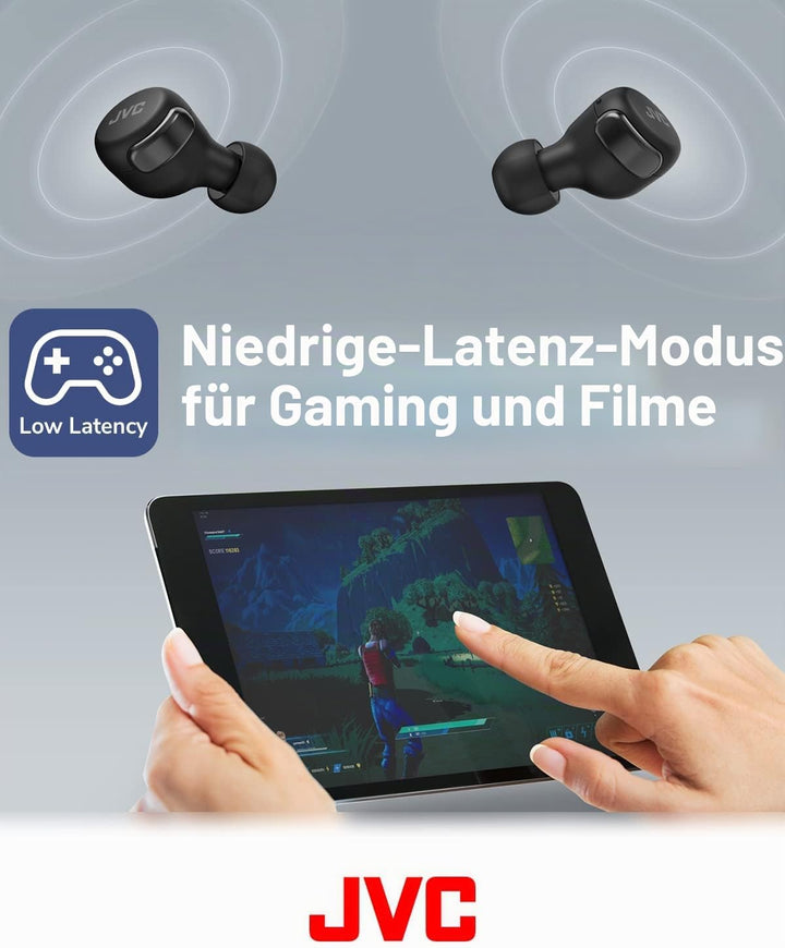JVC HA-Z330T-B - Kompakte True Wireless Ohrhörer, akt. Noise Cancelling, geringes Gewicht, stylische