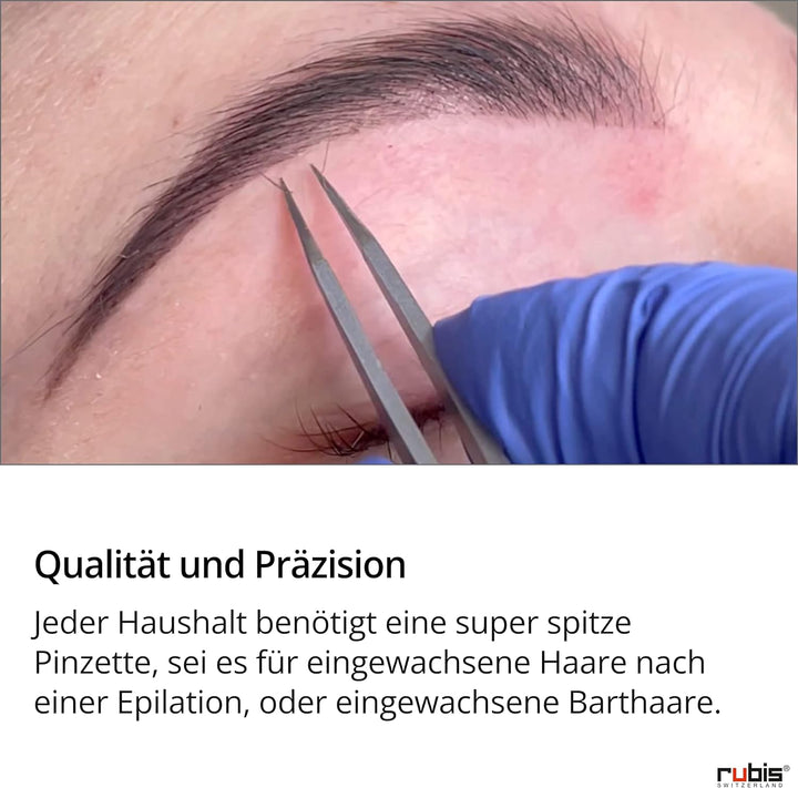 Rubis Splitterpinzette - Spitze Pinzette für Splitter und eingewachsene Haare - Spitzpinzette (Rot)