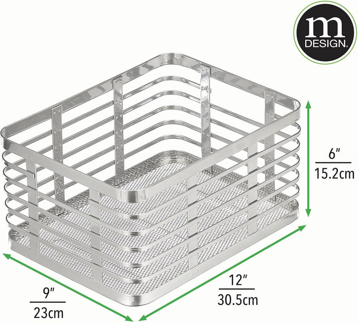 mDesign Allzweckkorb für das ganze Zuhause – tragbarer Aufbewahrungskorb aus Metall für Küche, Vorra