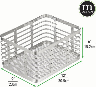 mDesign Allzweckkorb für das ganze Zuhause – tragbarer Aufbewahrungskorb aus Metall für Küche, Vorra
