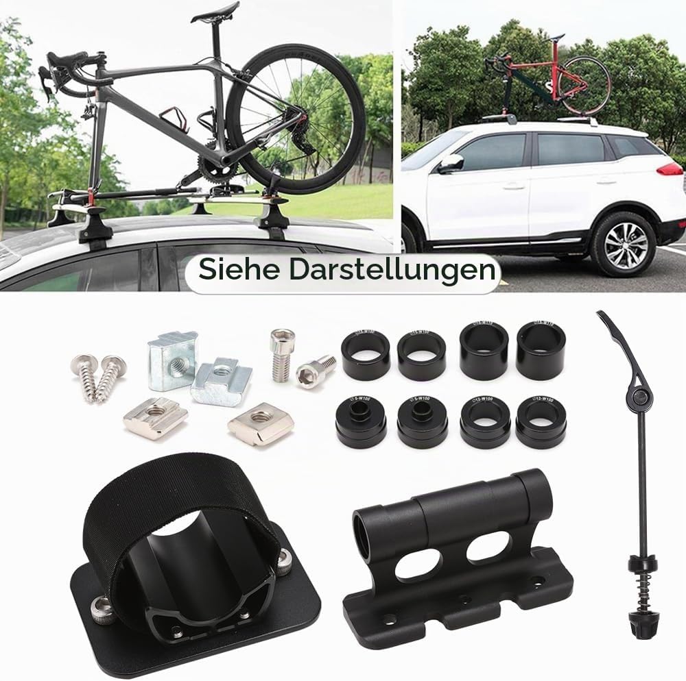 Blueshyhall Auto Fahrradhalterung, Autodach Fahrradträger, Fahrrad Gabelhalterung und Hinterrad Halt