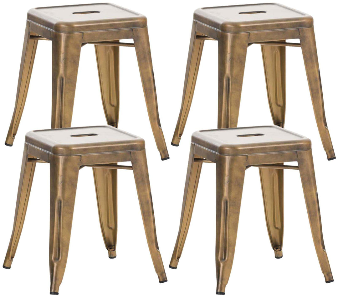 CLP 4er Set Sitzhocker Armin Aus Metall I Stapelbarer Hocker I Sitzhöhe Von 46 cm I Pflegeleichter A