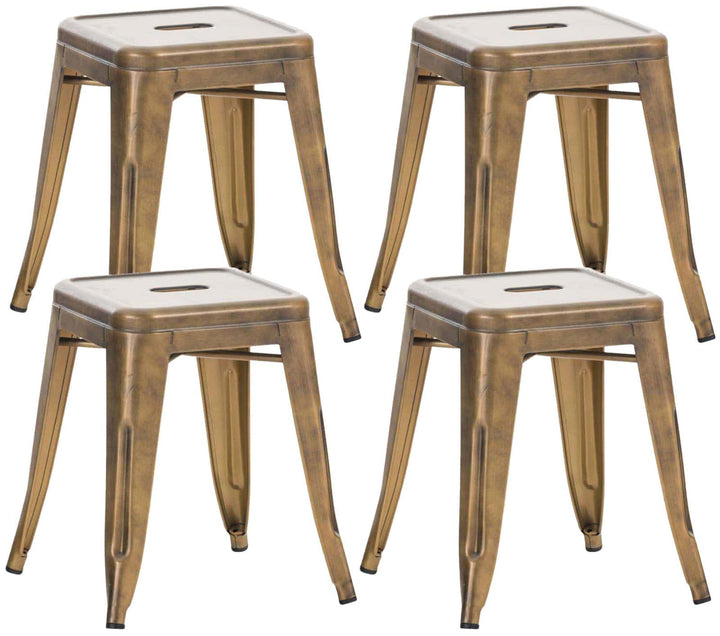 CLP 4er Set Sitzhocker Armin Aus Metall I Stapelbarer Hocker I Sitzhöhe Von 46 cm I Pflegeleichter A