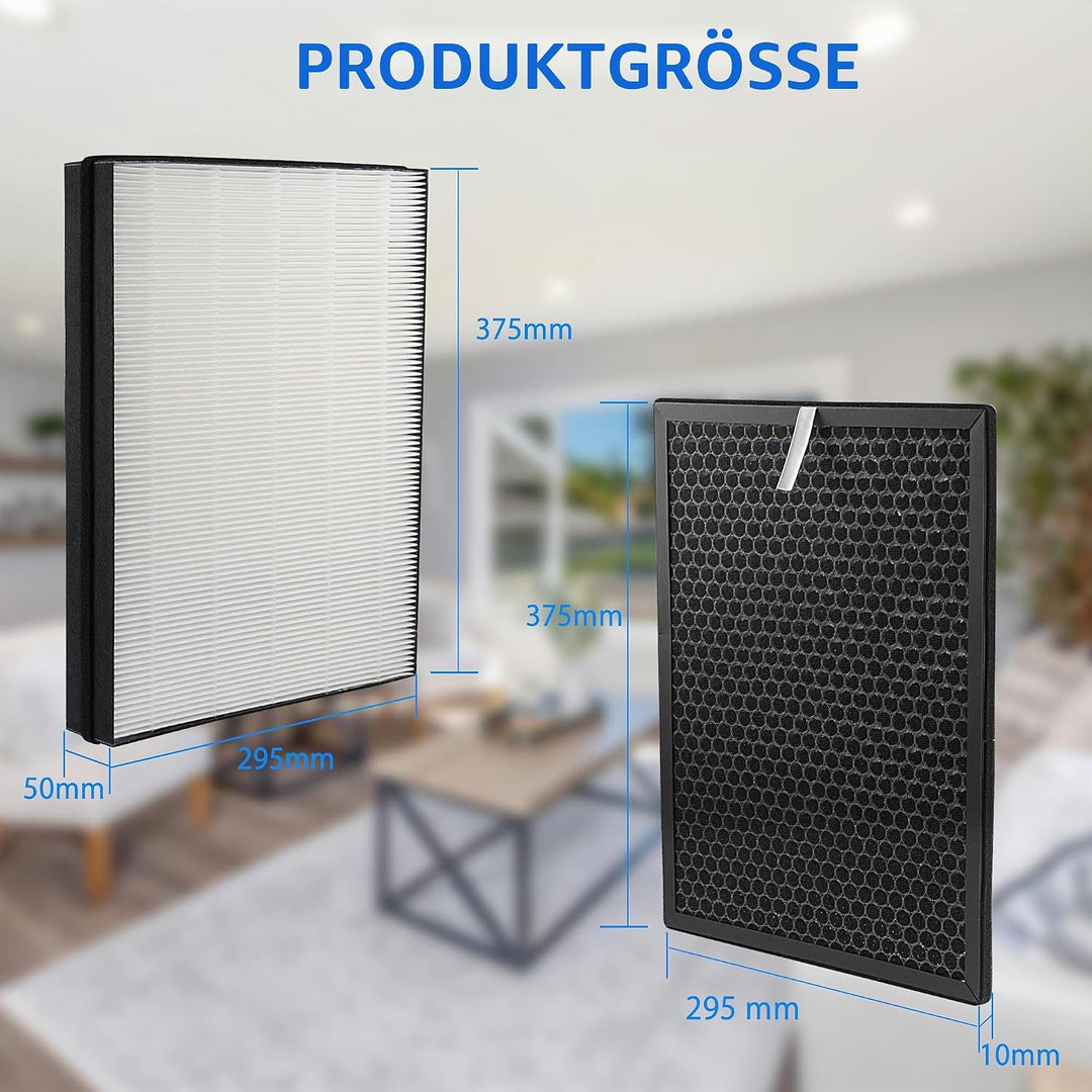 iAmoy Ersatzfilter Kit für FY3432/10 und FY3433/10 True HEPA und Aktivkohlefilter,kompatibel mit Phi