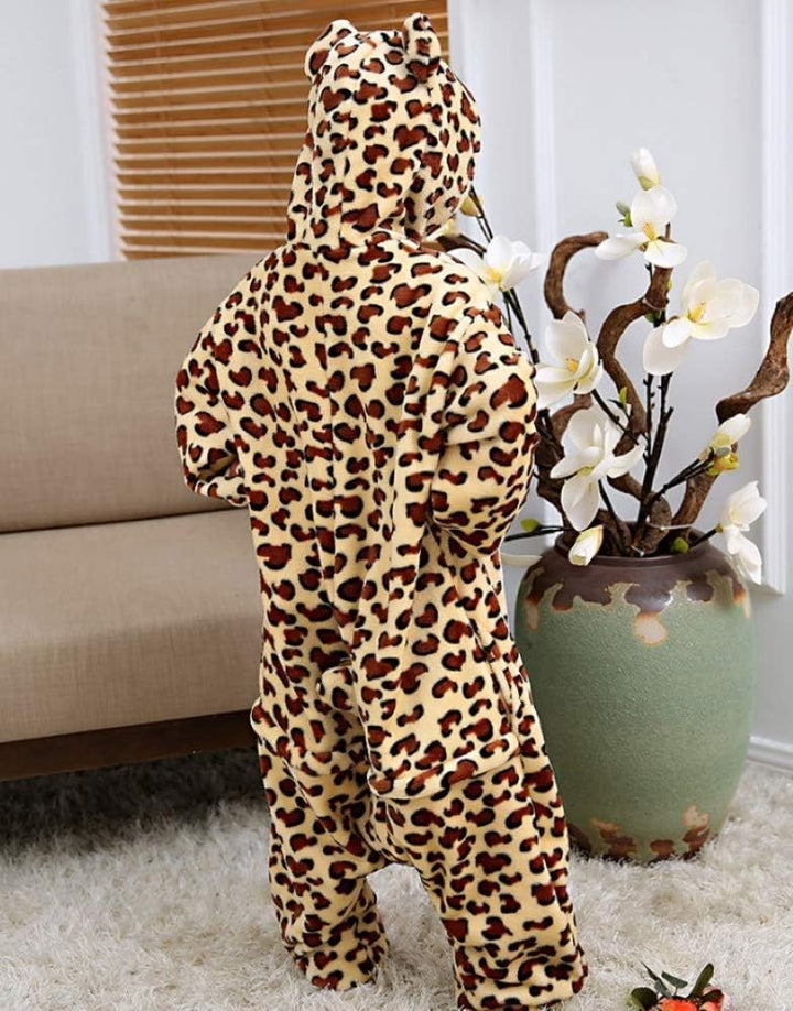 Heisses Unisex-Kostüm für Karneval und Halloween, Cosplay Zoo, Einheitsgrösse braun Medium M Leopard