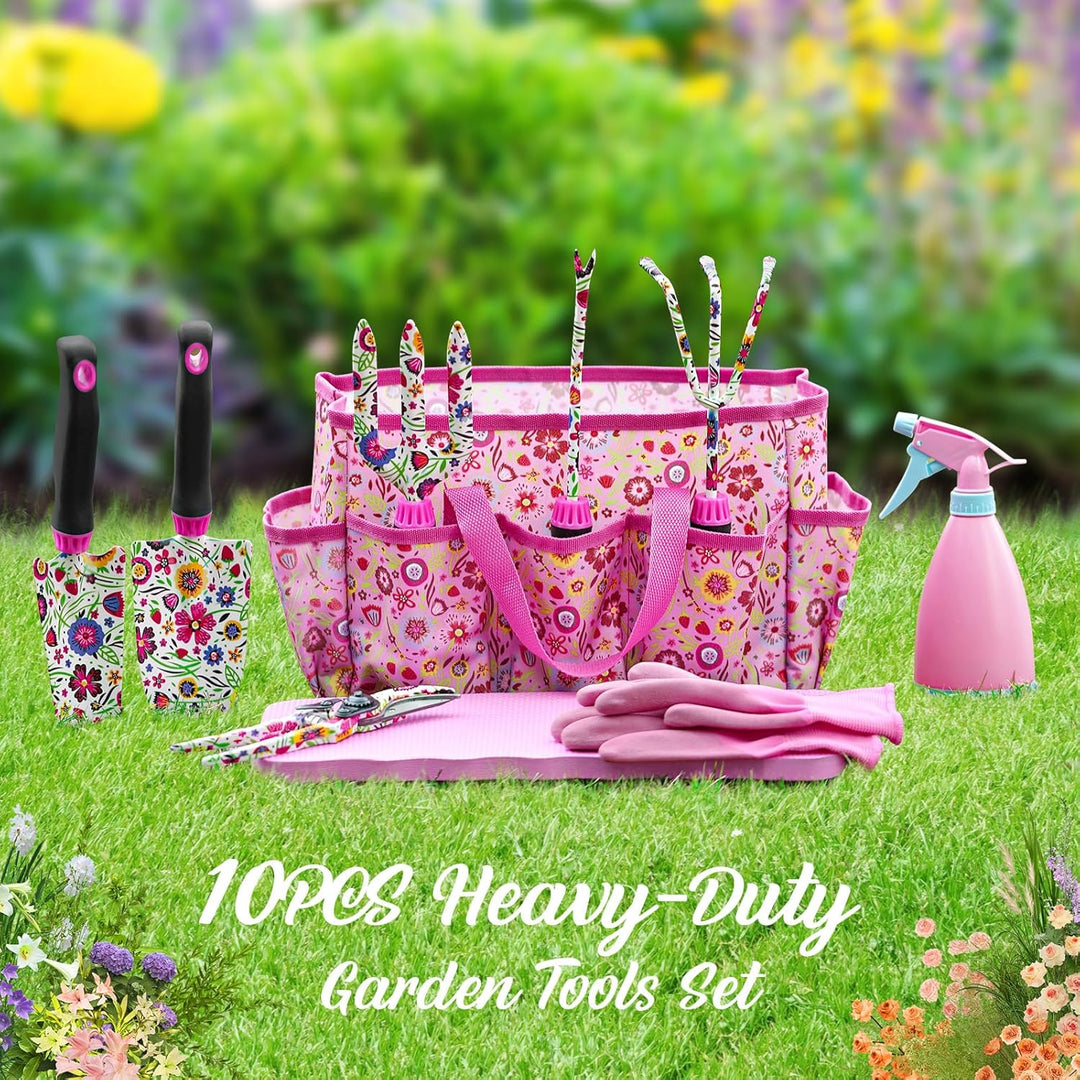 Housolution Gartengeräte-Set, 10PCS Gartenarbeit-Handwerkzeug-Set, Robustes Gartenzubehör für Blumen