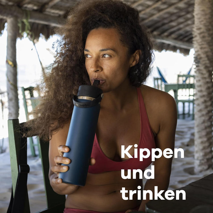 HYDRO FLASK - Trinkflasche 946ml (32oz) mit Strohdeckel - Vakuumisolierte, Wiederverwendbare Flasche
