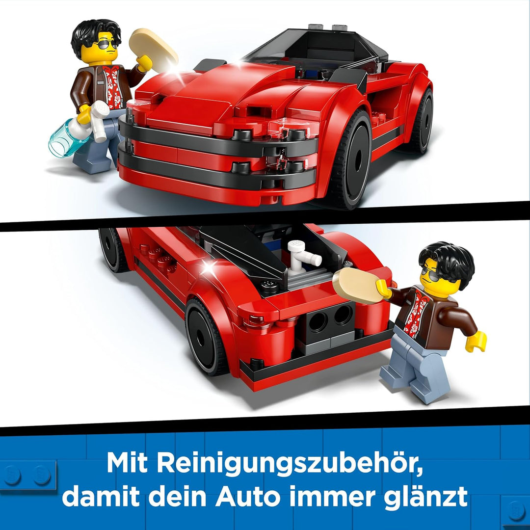 LEGO City Roter Sportwagen - Rennwagen Spielzeug für Jungen und Mädchen ab 5 Jahren - Geschenk zum G