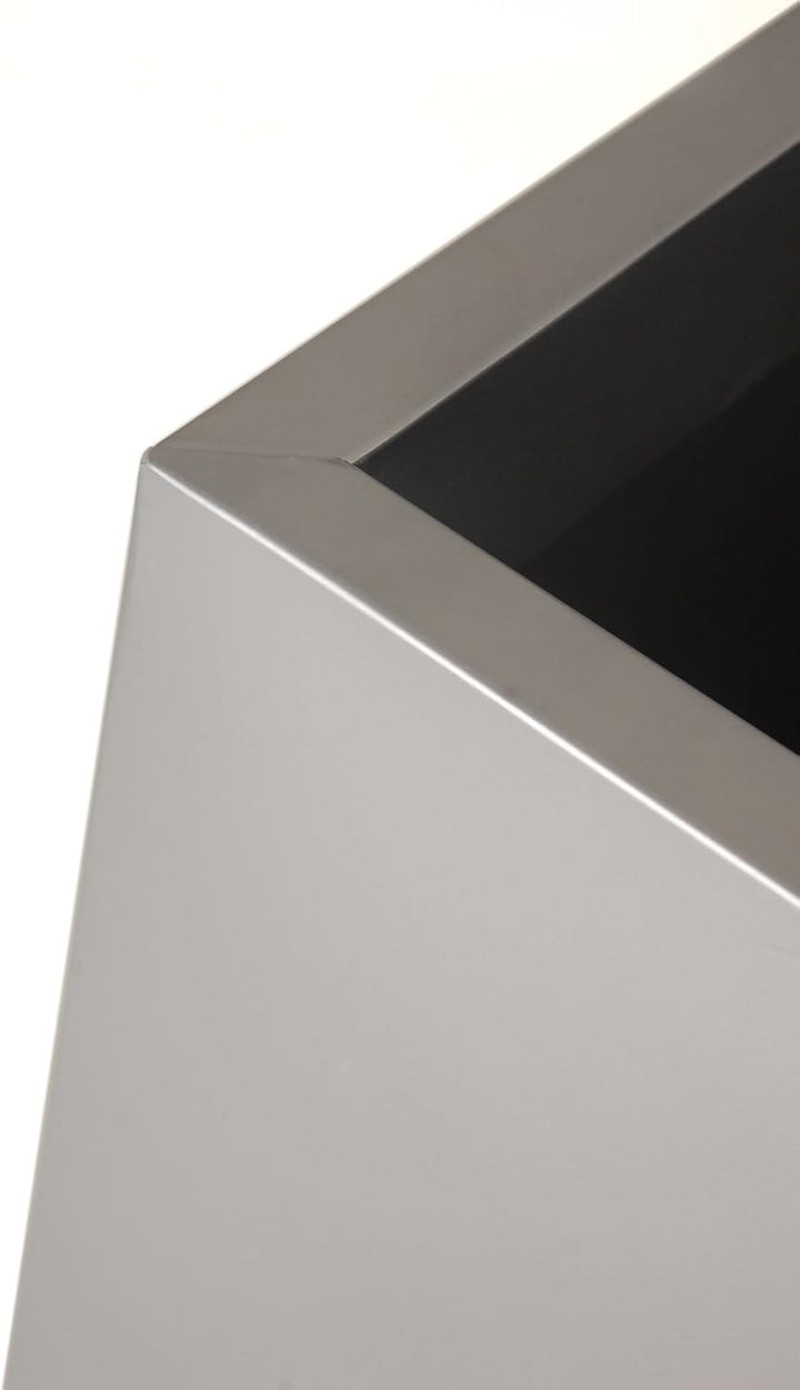 VIVANNO 2er Set Zink Blumenkübel Pflanzkübel Pflanzgefässe Übertöpfe Blumentöpfel Block Design 100cm