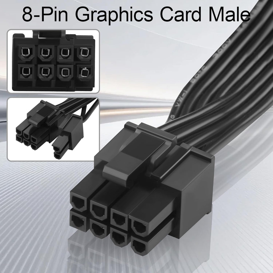 Adapterkabel 12 VHPWR auf 3 x 8 Pin PCIe für Grafikkarte, 18 AWG, massives Kupfer, 50 + 15 + 15 cm