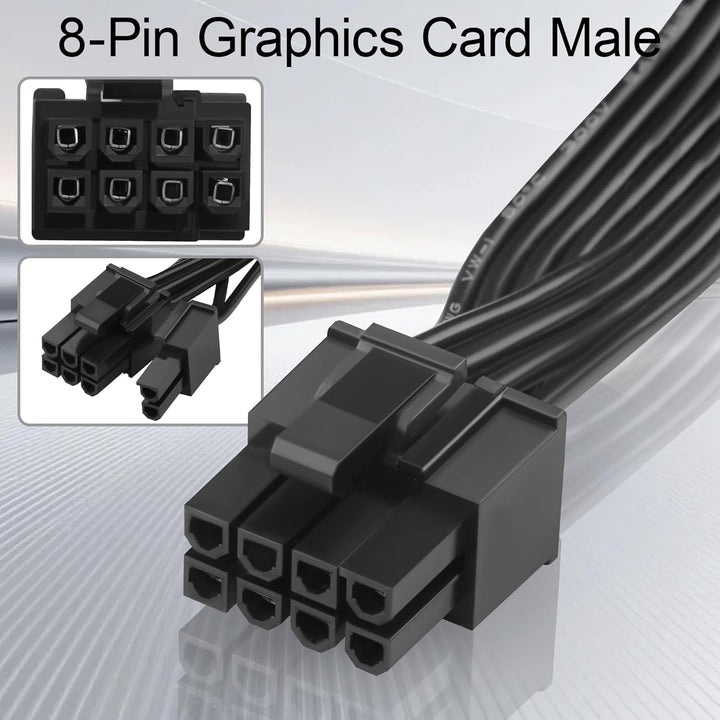 Adapterkabel 12 VHPWR auf 3 x 8 Pin PCIe für Grafikkarte, 18 AWG, massives Kupfer, 50 + 15 + 15 cm