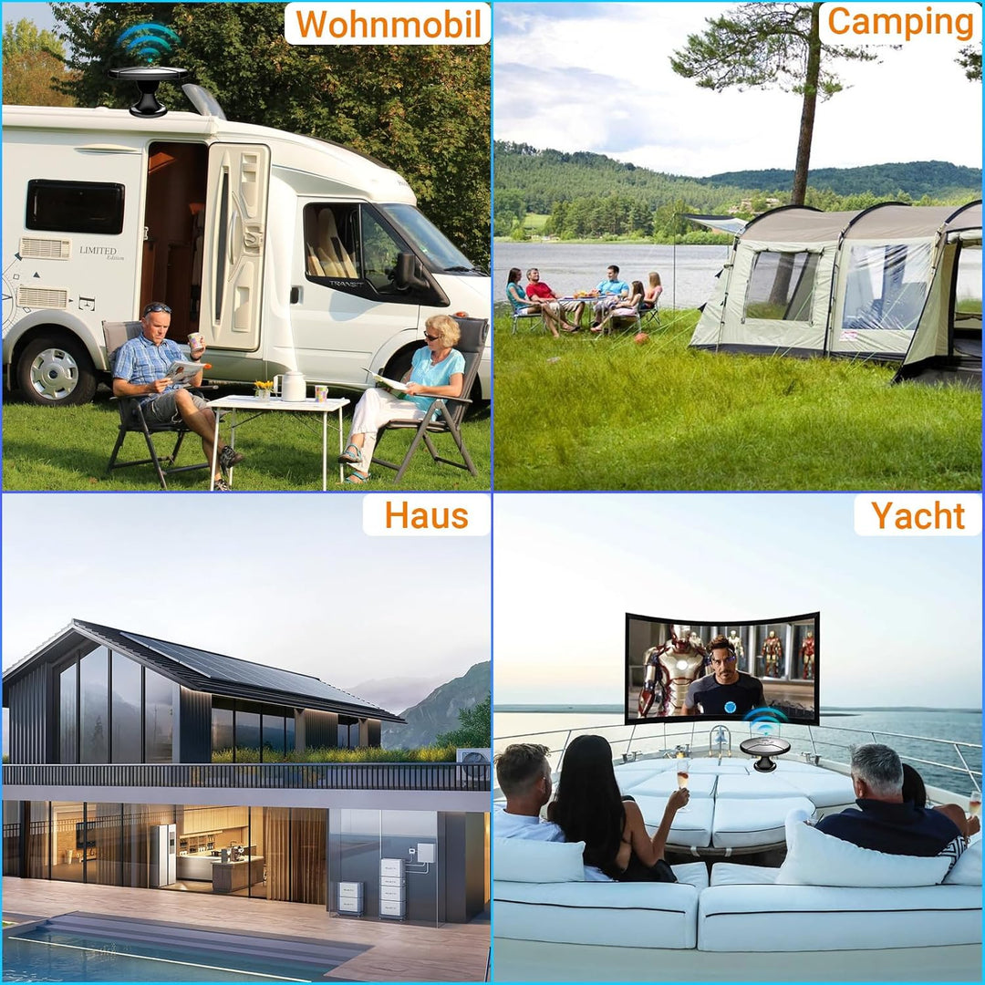 Aussenfernsehantenne,Wohnmobil-TV-Antenne, Aussenantenne 360° omnidirektionale, Kostenlose lokale Se