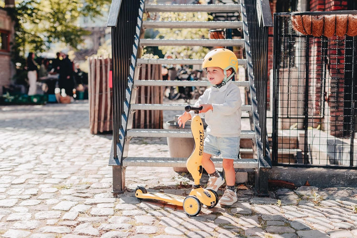 Scoot & Ride Unisex – Babys Highwaykick 1 Kickboard mit Sitz Gelb Einheitsgrösse Single, Gelb Einhei