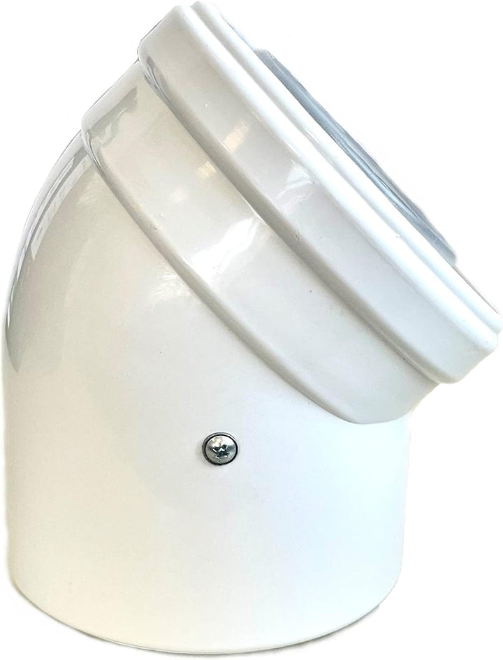 45° Konzentrisches Luft/Abgasbogen Ø 80/125 mm, Innen Kunststoff PP/Aussenrohr Kunststoff PP. DN 80/