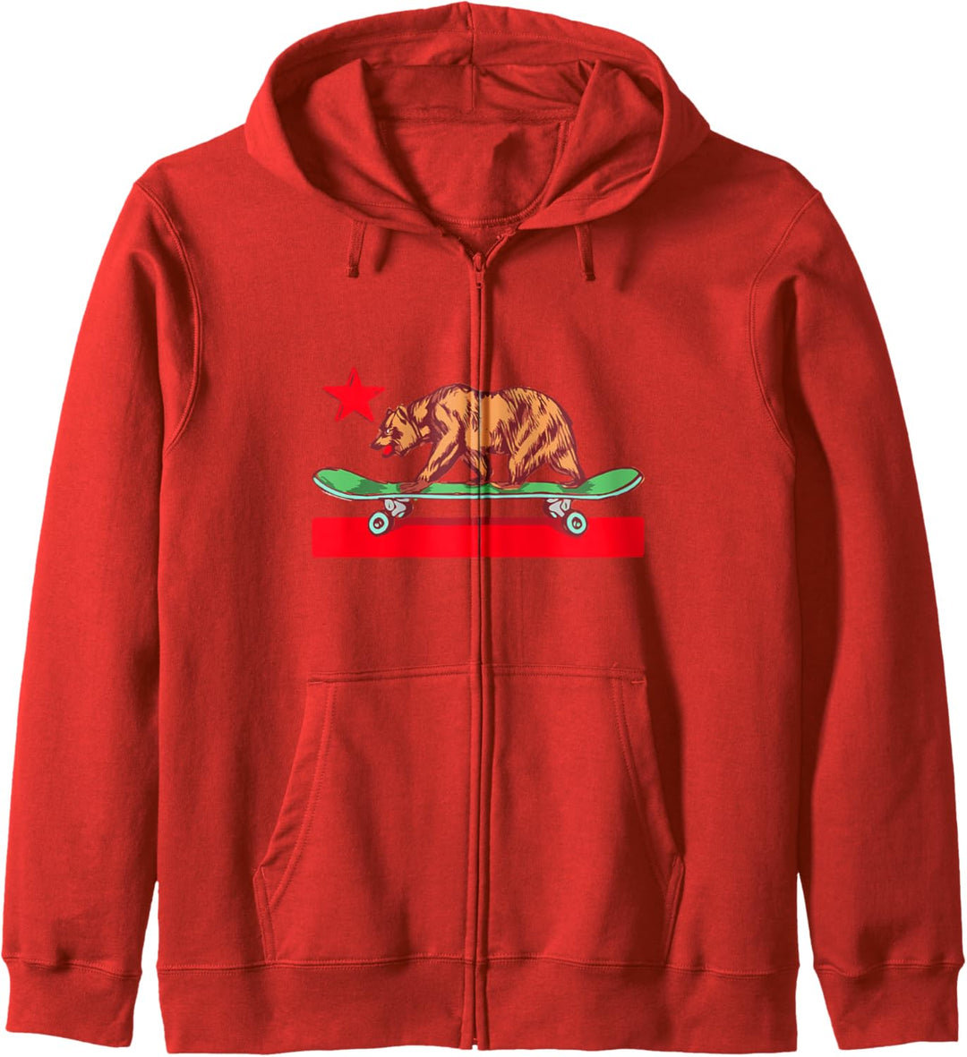 Skateboard Grizzly Bear California Flag Funny Skater Retro Kapuzenjacke