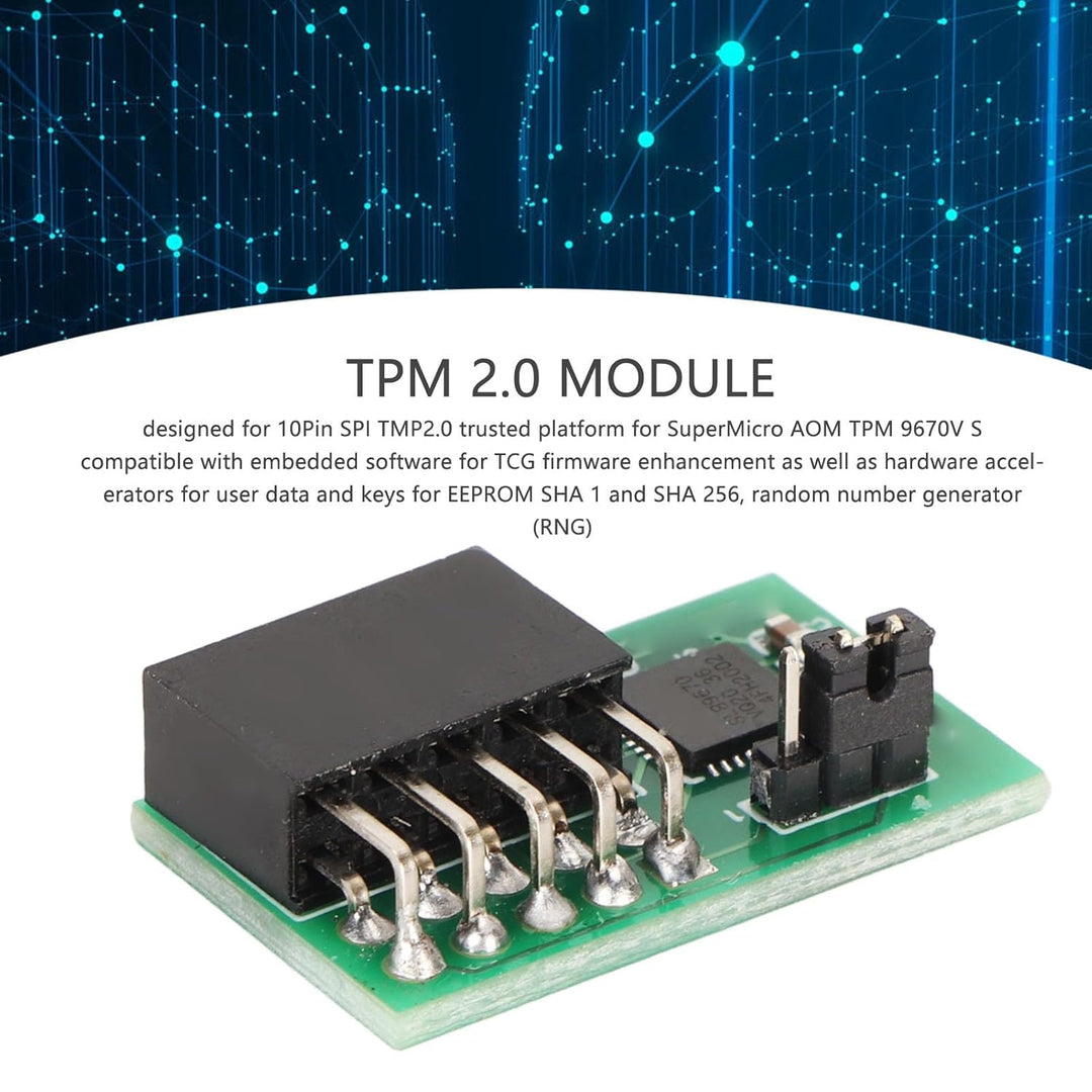 lyrlody TPM 2.0-Modul, SPI 10-Pin-Sicherheitsverschlüsselungsmodul mit Infineon 9670, für AOM TPM 96