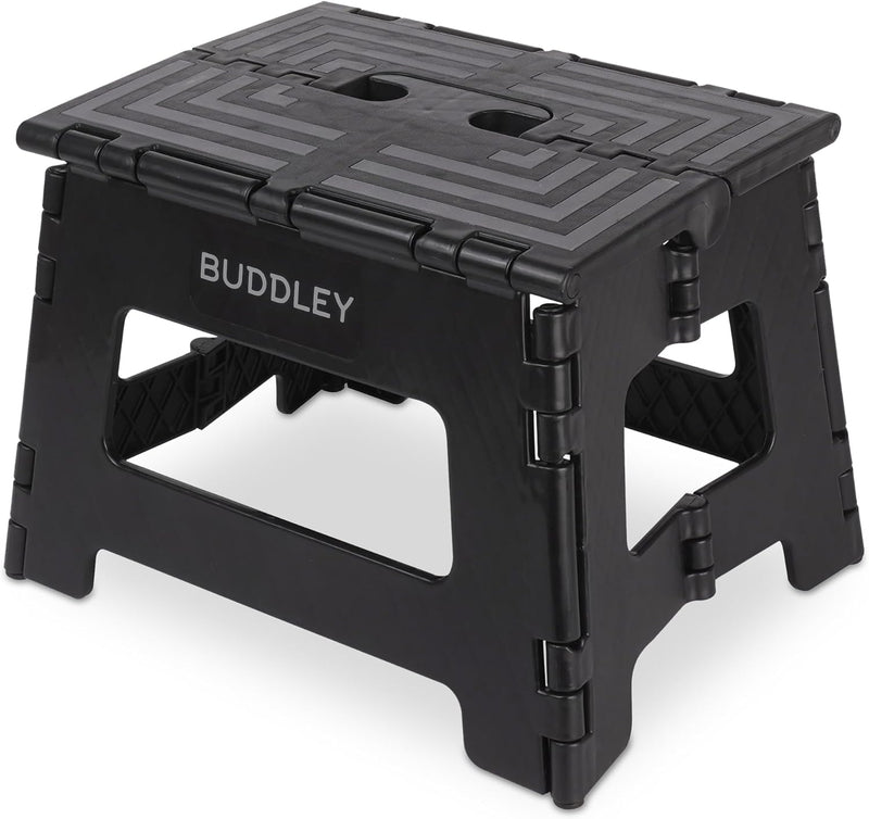 BUDDLEY Tritthocker klappbar – 23 cm hoher Tritt mit Anti-Rutsch-Design - Tragfähigkeit bis 99 kg -
