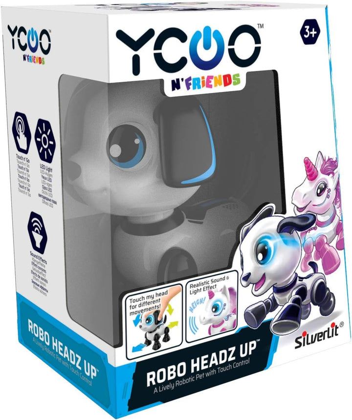 Silverlit YCOO 88524 ROBO HEADZ UP Hund by, Welpen Roboter, Ton- und Lichteffekte, Roboter für Kinde