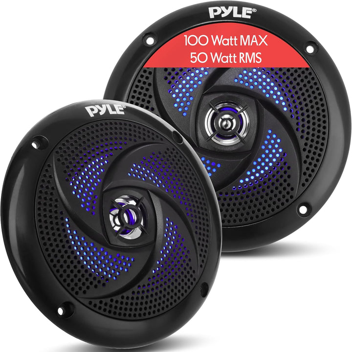 Pyle Marine Speakers - 4 Inch 2 Way Waterproof and Weather Resistant Outdoor Audio Stereo Sound Syst