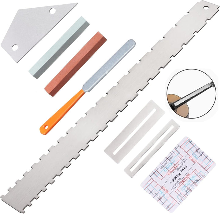 8 PCS Guitar Neck Straight Edge Kit, Gitarrenhals gekerbt gerade Kante Luthier Tool, Fret Rocker, Fr