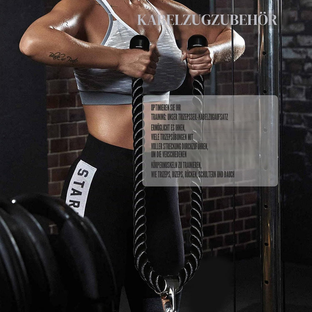 KORIKAHM langes Triceps Seil, Seil Pull Down Befestigung 120/140/160cm, Tricep Pull Down Seil für Ho