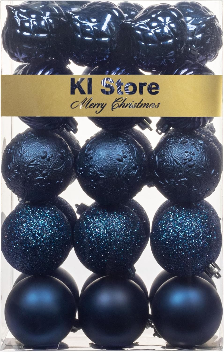 Busybee weihnachtskugeln 30 Stücke 6CM Ornamente für Weihnachtsbaum Blau Christbaumkugeln Weihnachts
