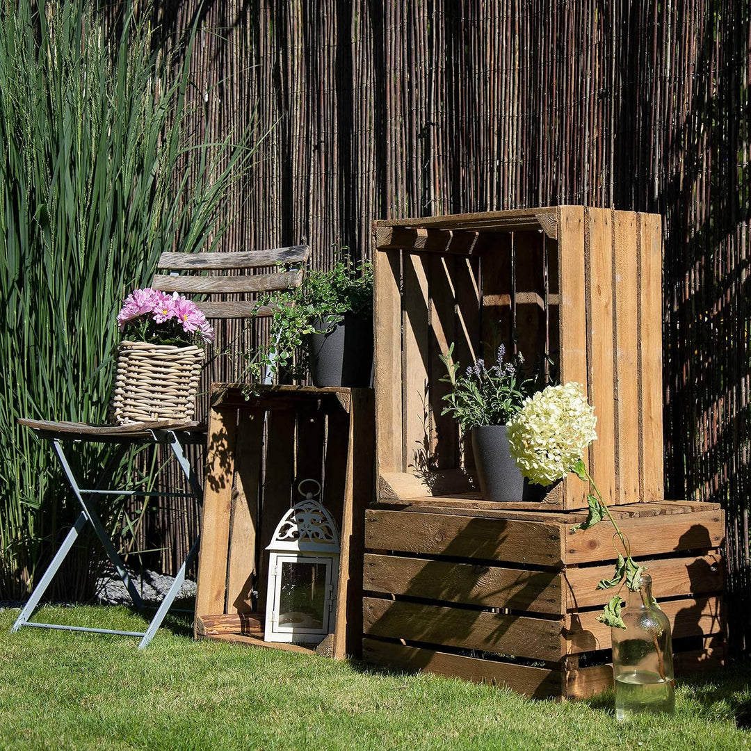 LAUBLUST Alte Vintage Holzkisten 3er Set - ca. 50x40x30cm, Natur | Gebrauchte Weinkisten &amp; Obstkiste
