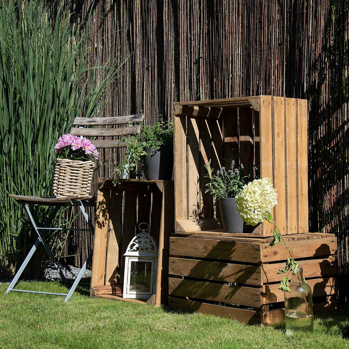 LAUBLUST Alte Vintage Holzkisten 3er Set - ca. 50x40x30cm, Natur | Gebrauchte Weinkisten &amp; Obstkiste