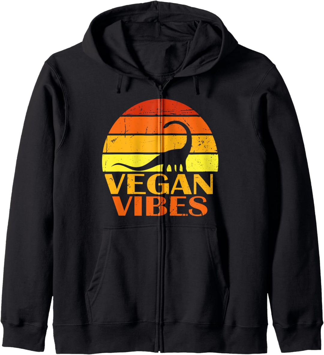 Retro Dinosaurier Vegan Vibes Pflanzenfresser Vegetarisch Kapuzenjacke