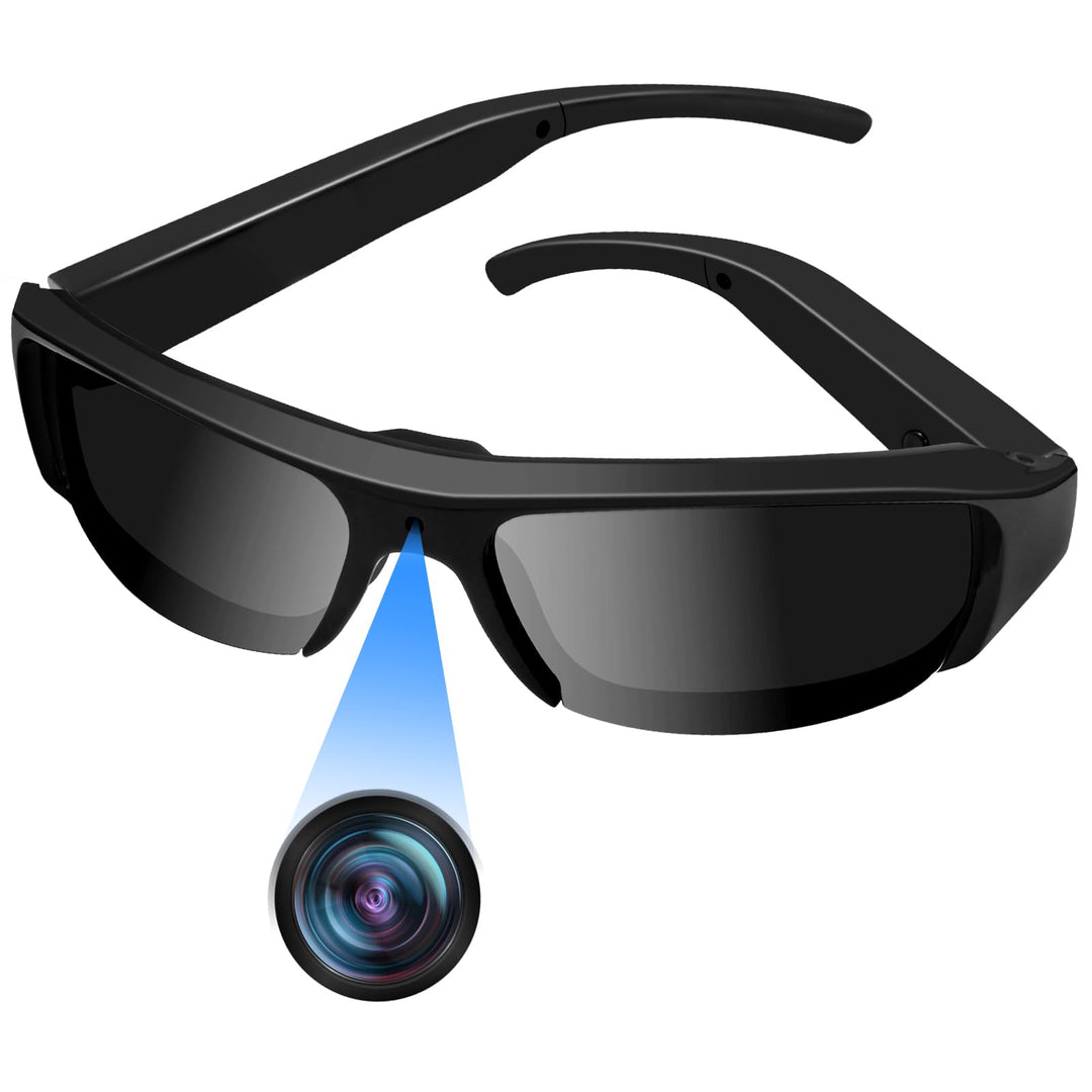 Klein Brillen Kamera HD 1080P, Tragbar Videorecorder ohne WLAN, Sonnenbrillen Action Kamera für Vide