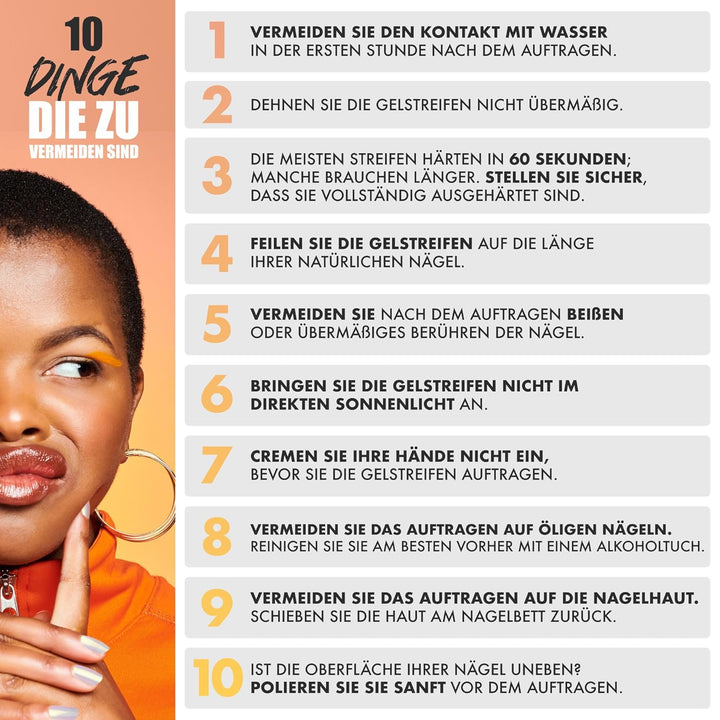 MOYOU LONDON Halbgehärtete UV Gel Strips - 20 Stück - Gel-Nagelfolien UV Härtend für Maniküre in Sal